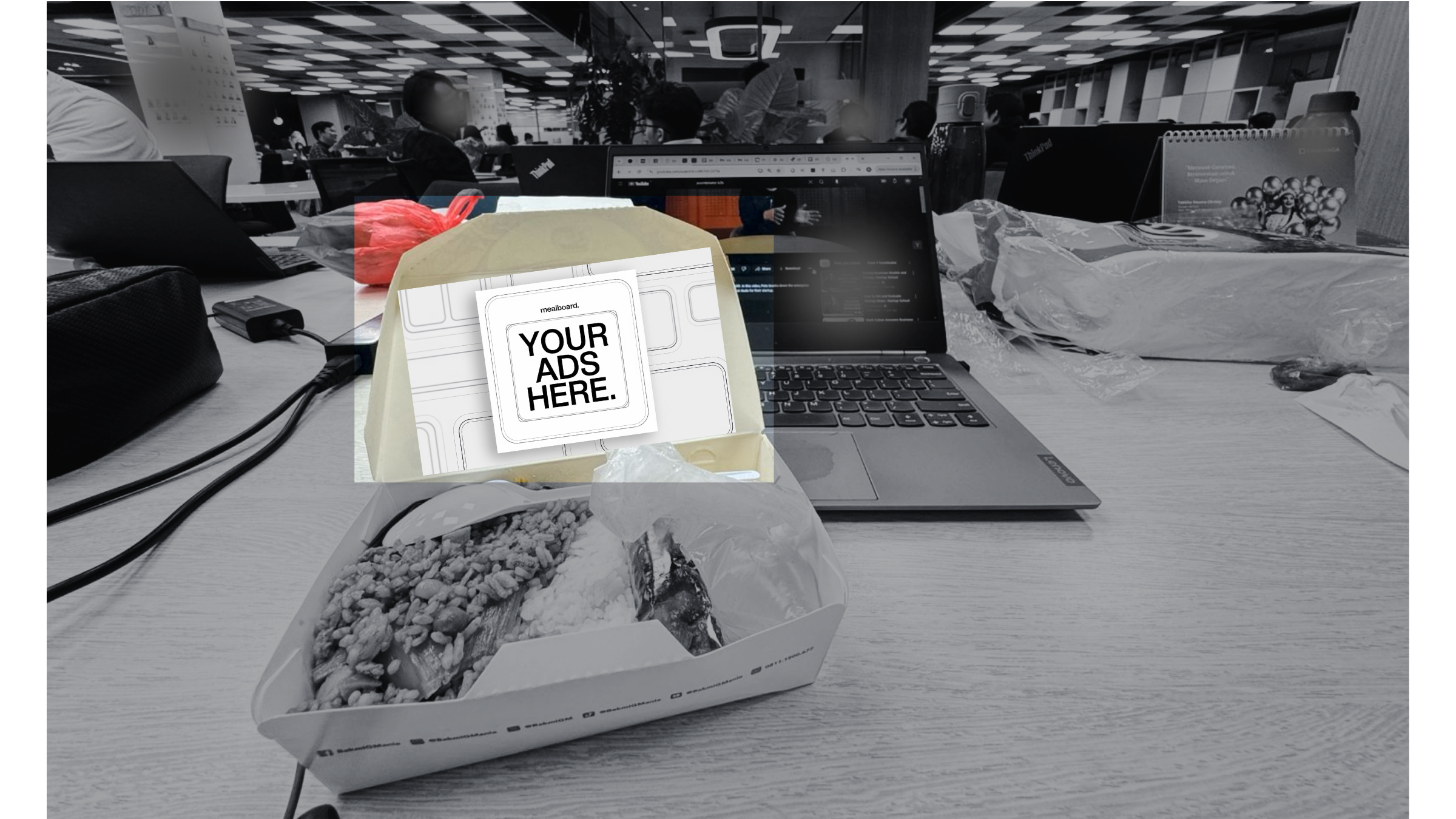 Takeaway food packaging with QR code